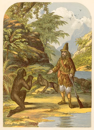 Robinson Crusoe Rescuing Friday from the Savages by Alexander Francis Lydon